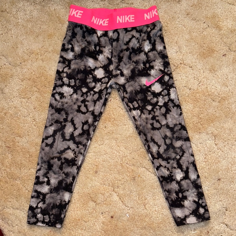 Nike Black and Pink Athletic Leggings